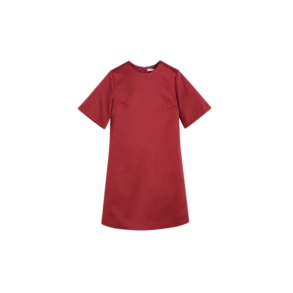 The Frankie Shop Harperz Mini Dress - Cabernet - Oversized Minimalist Dresses in Red - Shop at Luxury Shoes 