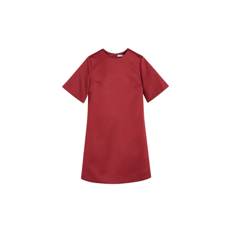 The Frankie Shop Harperz Mini Dress - Cabernet - Oversized Minimalist Dresses in Red - Shop at Luxury Shoes 
