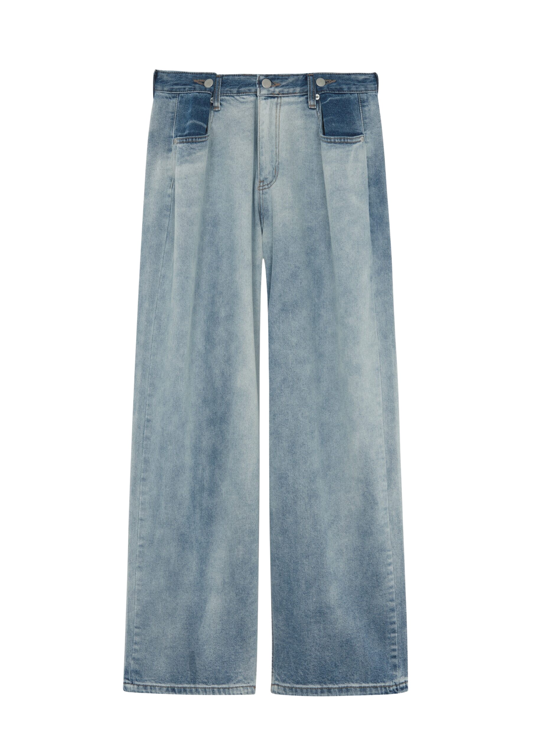 The Frankie Shop Hayla Contrast Denim Pants – Light Wash/Blue