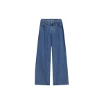 The Frankie Shop Hayla Denim Pants - Medium Wash - Oversized Minimalist Pants in Grey - Shop at Luxury Shoes 