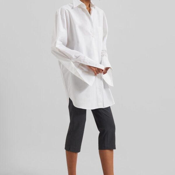 The Frankie Shop Helen Organic Cotton Long Shirt – White, view 6