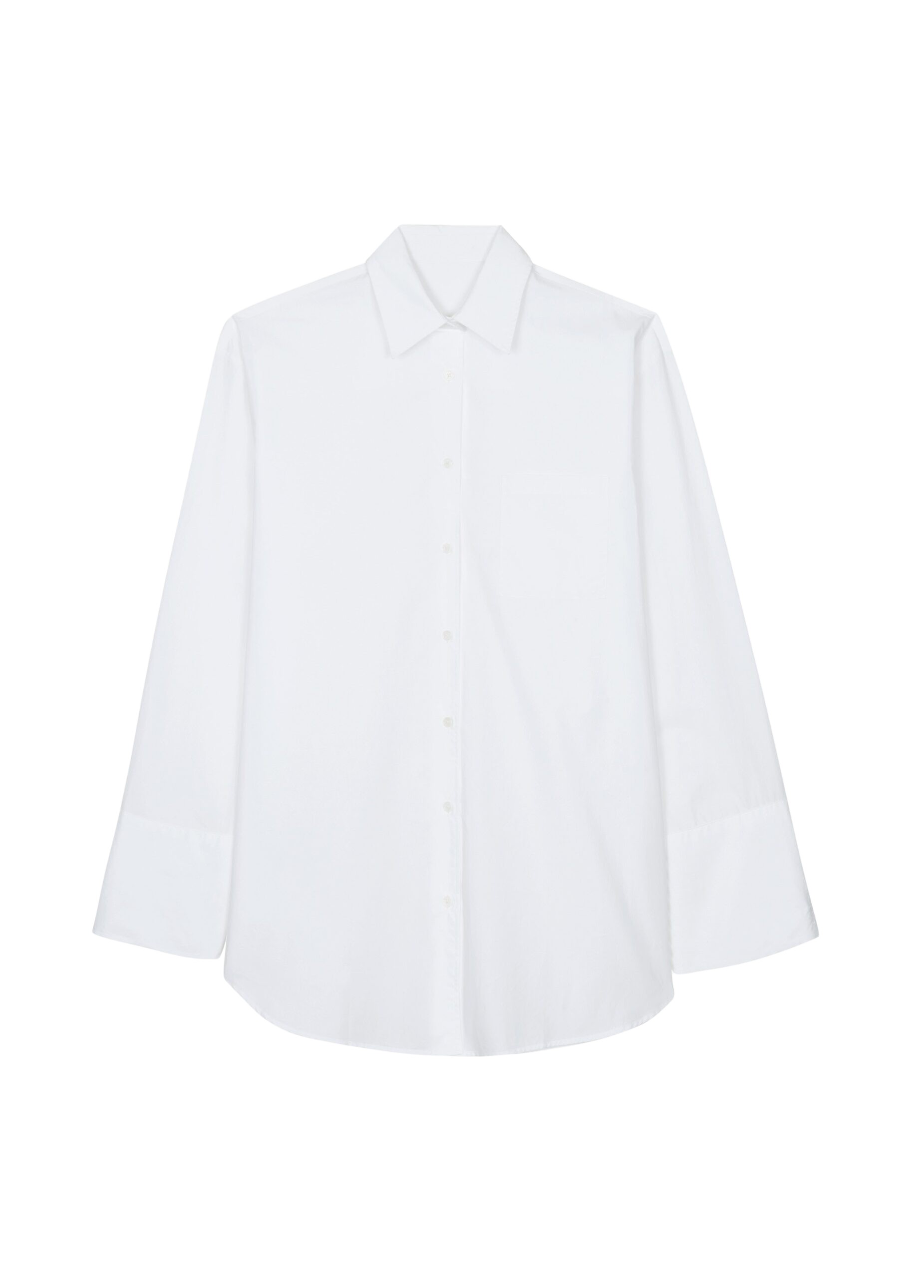The Frankie Shop Helen Organic Cotton Long Shirt - White - Oversized Minimalist Tops in White - Shop at Luxury Shoes 