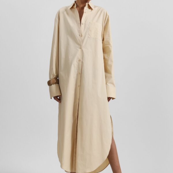 The Frankie Shop Helena Shirt Dress – Beige, view 2