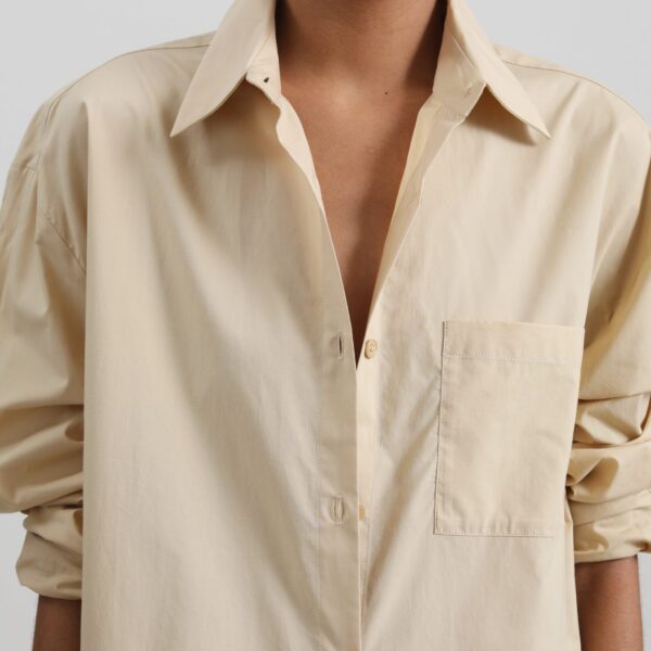 The Frankie Shop Helena Shirt Dress – Beige, view 6