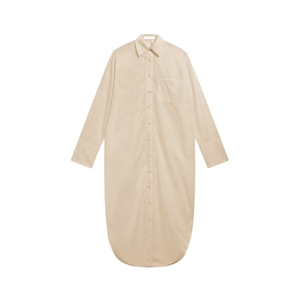 The Frankie Shop Helena Shirt Dress - Beige - Oversized Minimalist Dresses in Beige - Shop at Luxury Shoes 