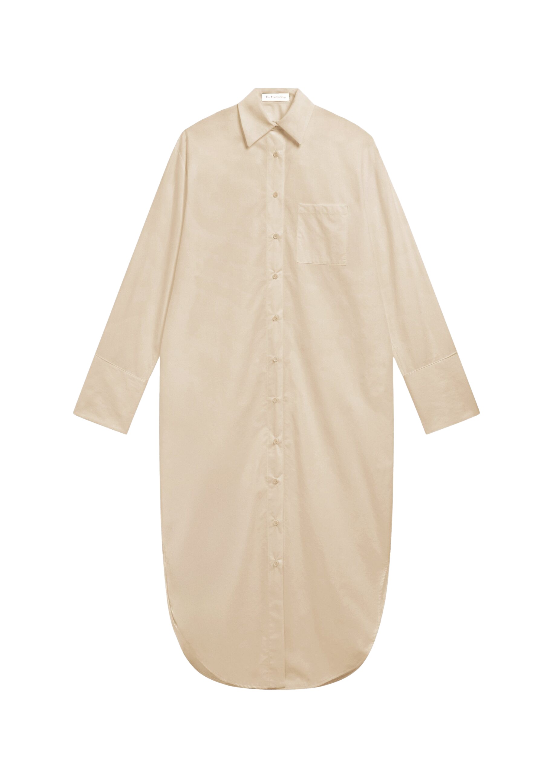 The Frankie Shop Helena Shirt Dress - Beige - Oversized Minimalist Dresses in Beige - Shop at Luxury Shoes 