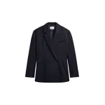 The Frankie Shop Helmond Double-Breasted Blazer - Black Multi Stripe - Oversized Minimalist Jackets in Multicolour - Shop at Luxury Shoes 
