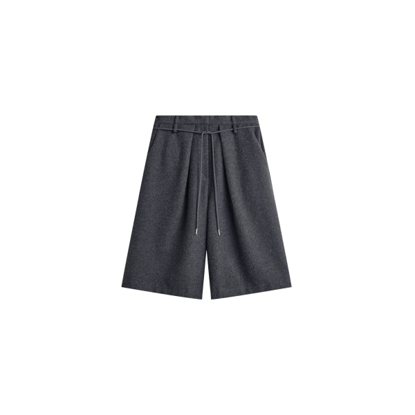 The Frankie Shop Hemavan Bermuda Shorts - Dark Grey - Oversized Minimalist Shorts in Grey - Shop at Luxury Shoes 