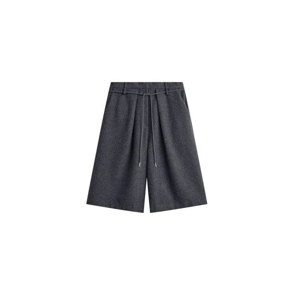 The Frankie Shop Hemavan Bermuda Shorts - Dark Grey - Oversized Minimalist Shorts in Grey - Shop at Luxury Shoes 