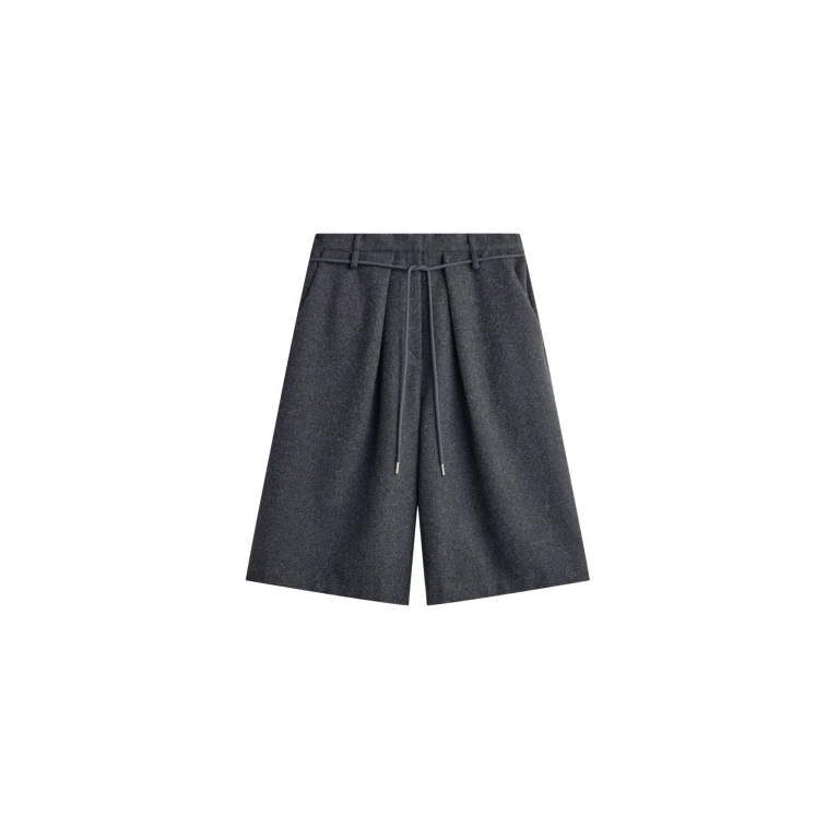 The Frankie Shop Hemavan Bermuda Shorts - Dark Grey - Oversized Minimalist Shorts in Grey - Shop at Luxury Shoes 