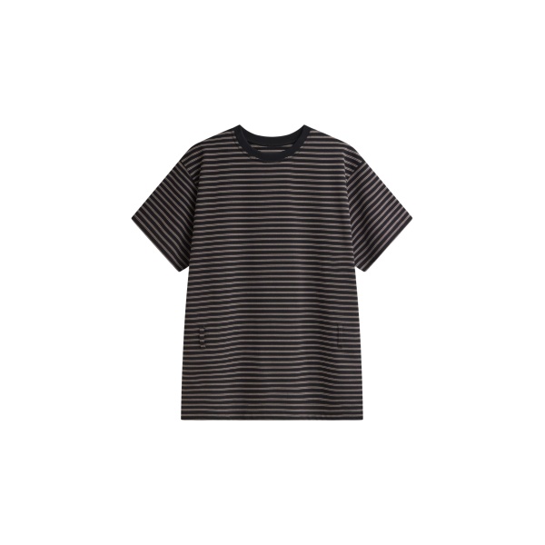 The Frankie Shop Hemse T-Shirt Dress - Black Multi Stripe - Oversized Minimalist Dresses in Multicolour - Shop at Luxury Shoes 
