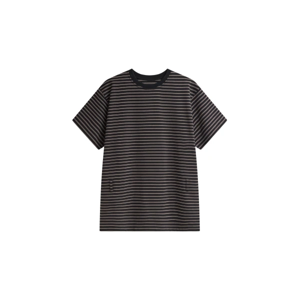 The Frankie Shop Hemse T-Shirt Dress - Black Multi Stripe - Oversized Minimalist Dresses in Multicolour - Shop at Luxury Shoes 