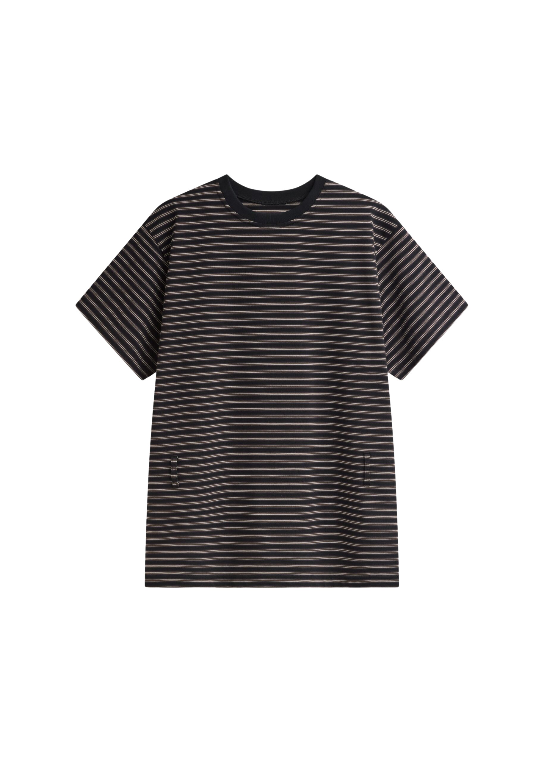 The Frankie Shop Hemse T-Shirt Dress - Black Multi Stripe - Oversized Minimalist Dresses in Multicolour - Shop at Luxury Shoes 