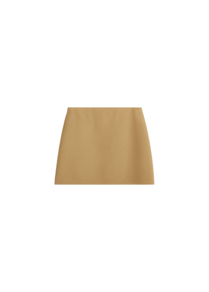 The Frankie Shop Hera Cotton Mini Skirt - Camel - Oversized Minimalist Skirts in Beige - Shop at Luxury Shoes 