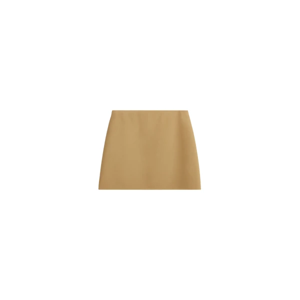 The Frankie Shop Hera Cotton Mini Skirt - Camel - Oversized Minimalist Skirts in Beige - Shop at Luxury Shoes 