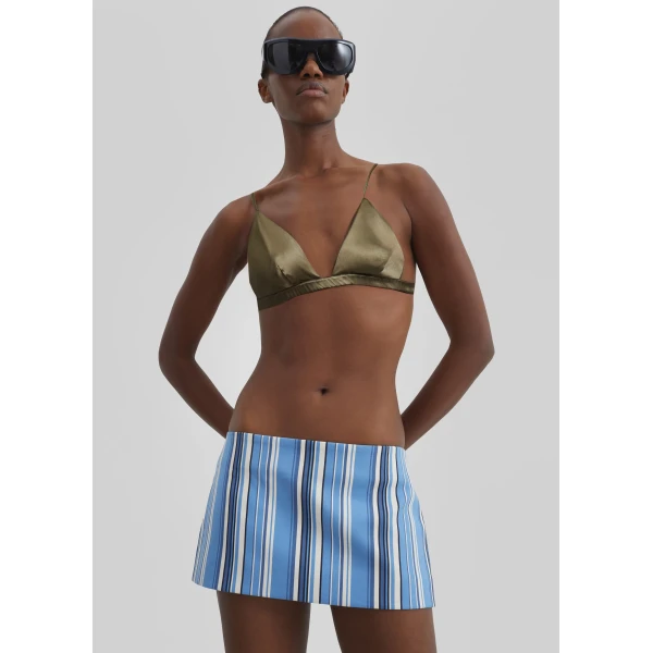 The Frankie Shop Hera Mini Skirt - Blue Multi Stripe - Oversized Minimalist Skirts in Multicolour - Shop at Luxury Shoes 