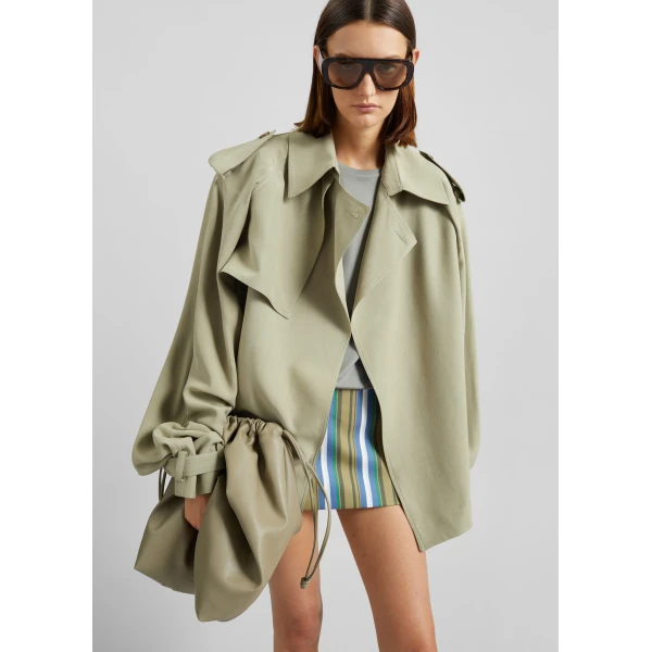 The Frankie Shop Hera Mini Skirt - Green Multi Stripe - Oversized Minimalist Skirts in Multicolour - Shop at Luxury Shoes 
