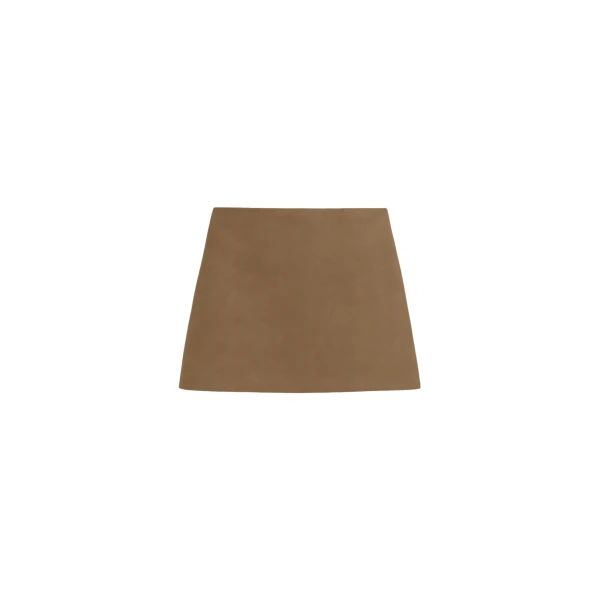 The Frankie Shop Hera Satin Mini Skirt - Brown - Oversized Minimalist Skirts in Beige - Shop at Luxury Shoes 