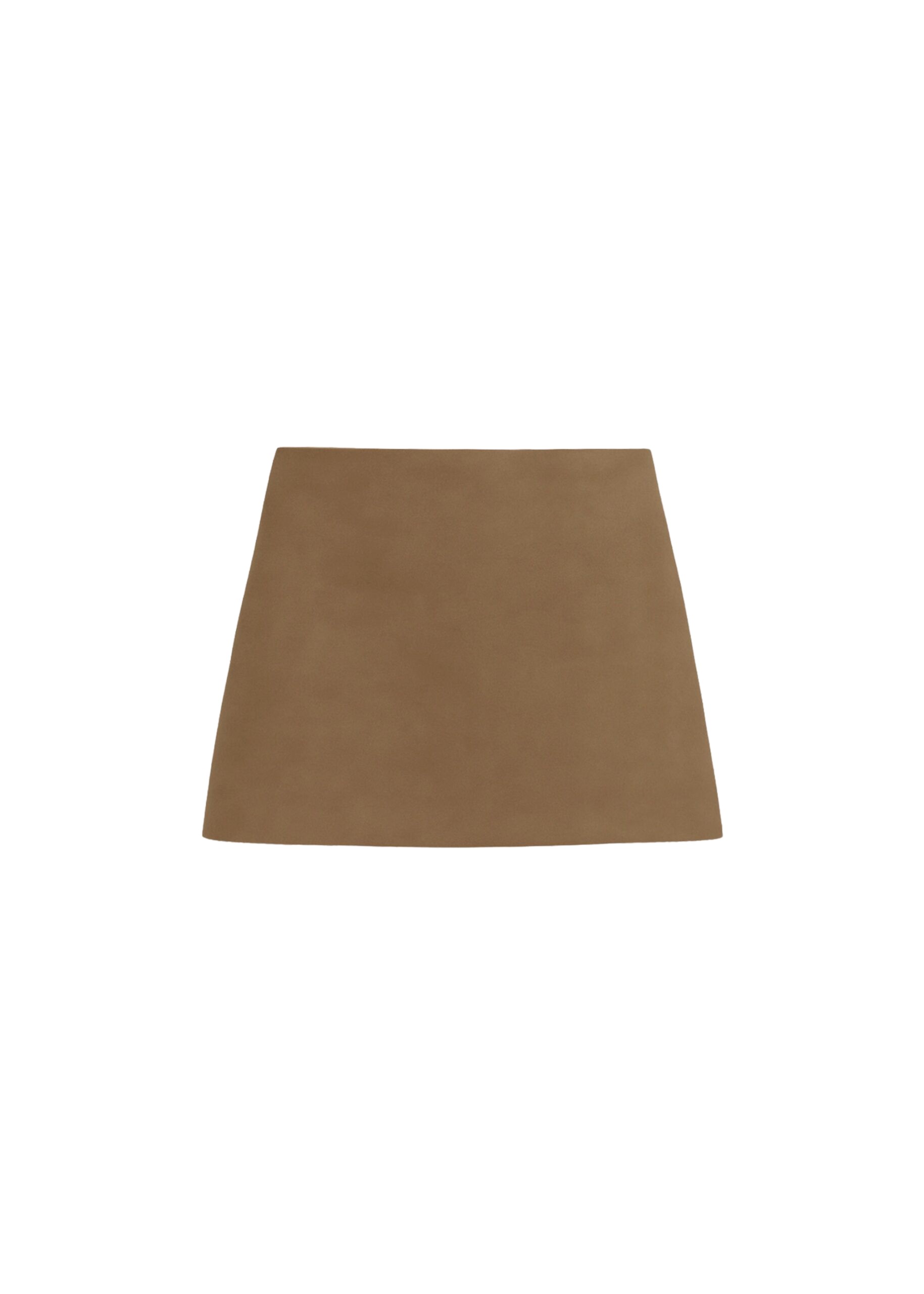 The Frankie Shop Hera Satin Mini Skirt - Brown - Oversized Minimalist Skirts in Beige - Shop at Luxury Shoes 