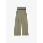 The Frankie Shop Hobart Double Belt Loop Trousers – Pale Olive