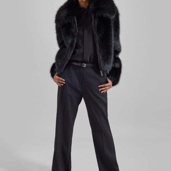 The Frankie Shop Hope Faux Fur Jacket – Black, view 2
