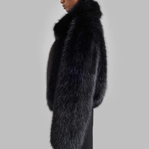 The Frankie Shop Hope Faux Fur Jacket – Black, view 3