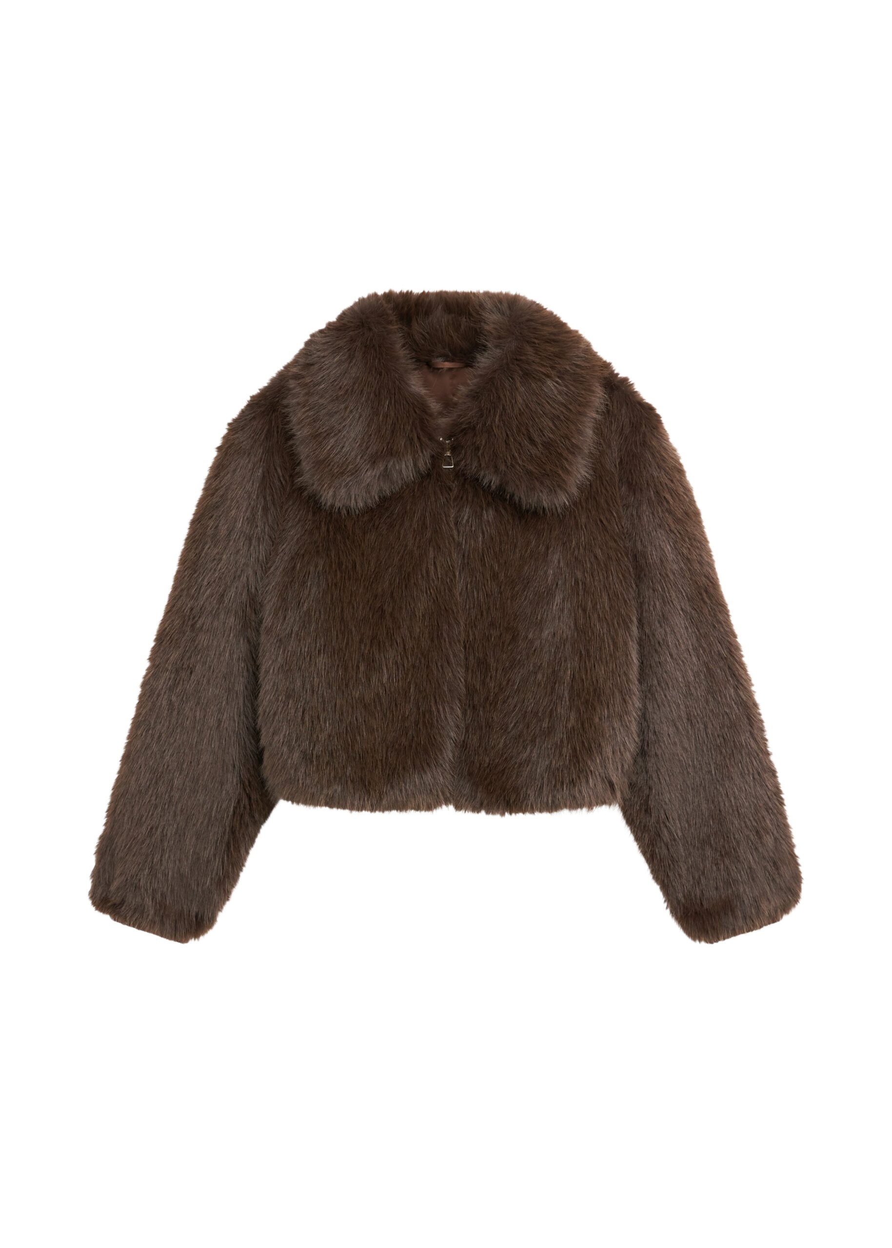 The Frankie Shop Hope Faux Fur Jacket - Brown - Oversized Minimalist Jackets in Beige - Shop at Luxury Shoes 