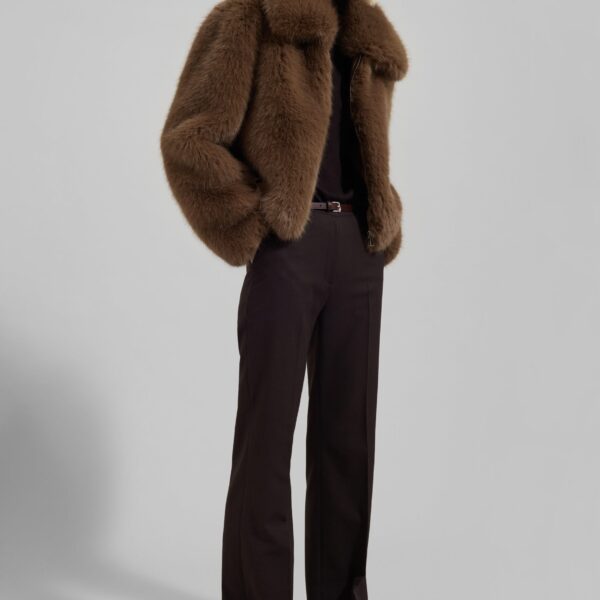 The Frankie Shop Hope Faux Fur Jacket – Camel, view 6