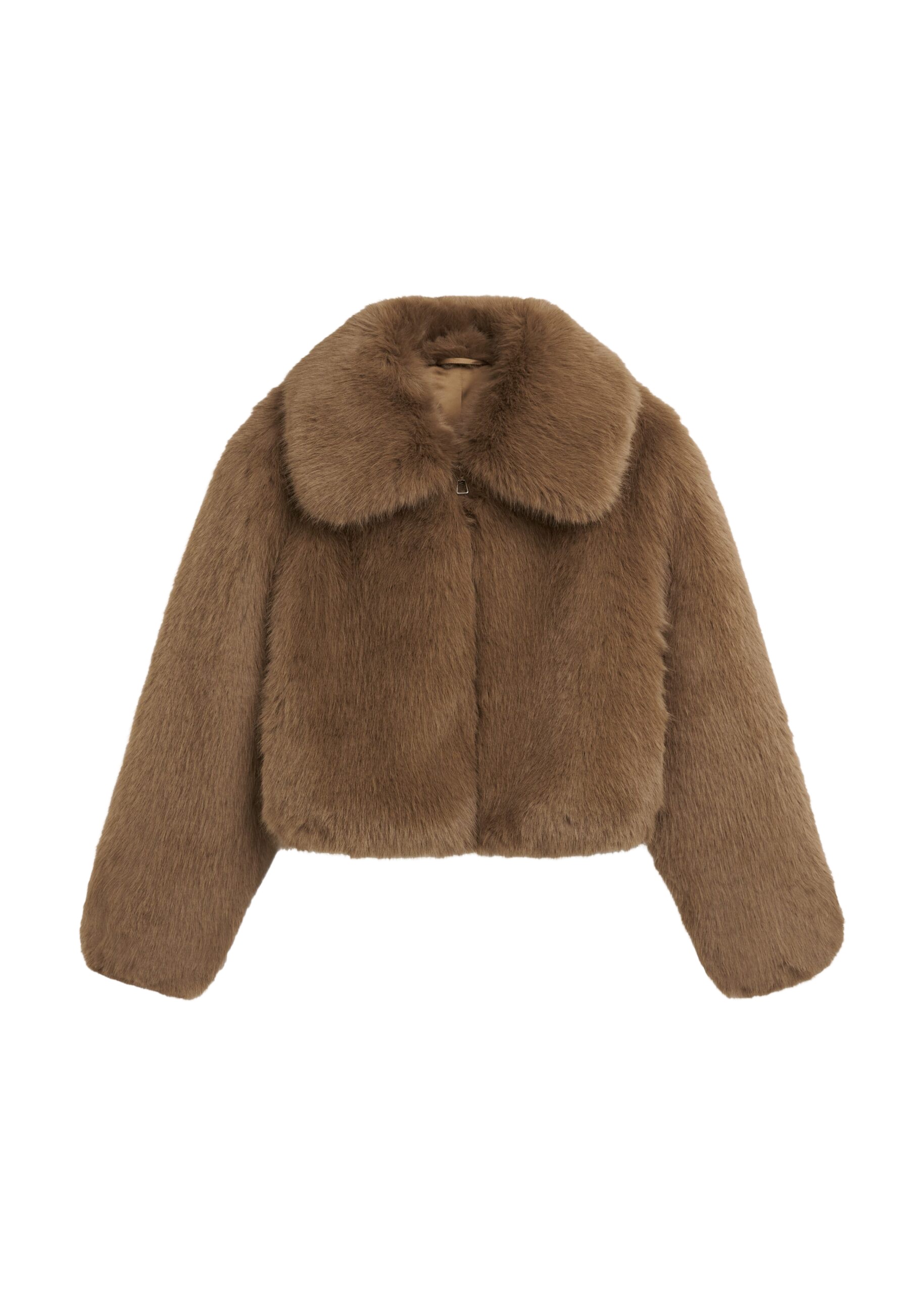 The Frankie Shop Hope Faux Fur Jacket - Camel - Oversized Minimalist Jackets in Beige - Shop at Luxury Shoes 