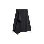 The Frankie Shop Iena Asymmetric Skirt - Charcoal Pinstripe - Oversized Minimalist Skirts in Multicolour - Shop at Luxury Shoes 