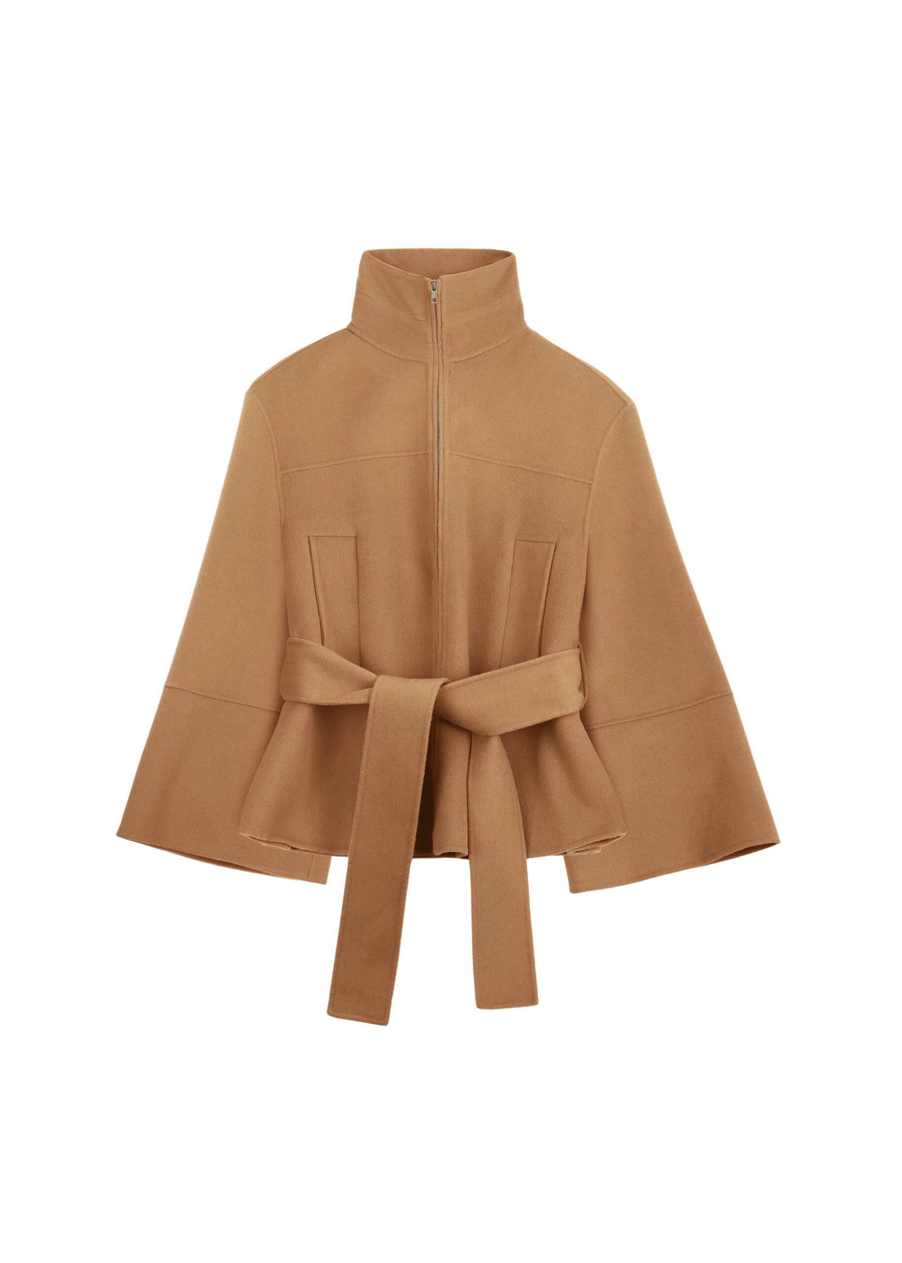 The Frankie Shop Imphal Belted Wool Jacket – Camel