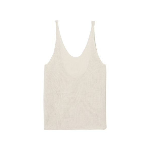 The Frankie Shop Islay Open-Back Knit Tank – Beige