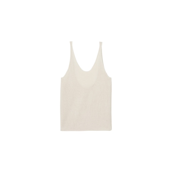 The Frankie Shop Islay Open-Back Knit Tank - Beige - Oversized Minimalist Tops in Beige - Shop at Luxury Shoes 