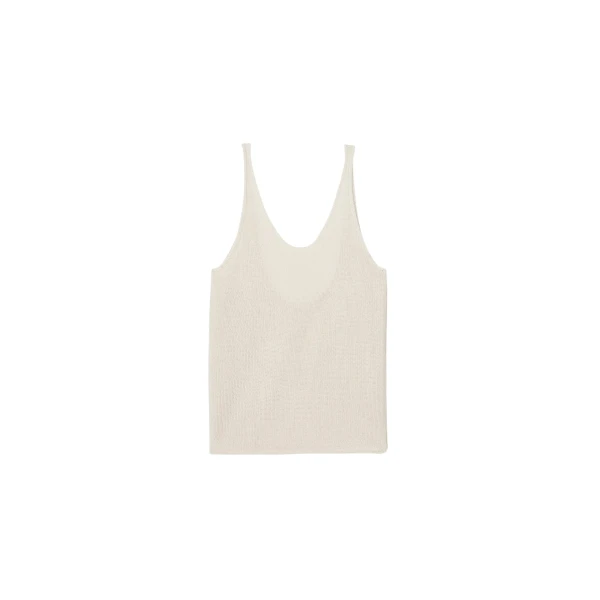 The Frankie Shop Islay Open-Back Knit Tank - Beige - Oversized Minimalist Tops in Beige - Shop at Luxury Shoes 