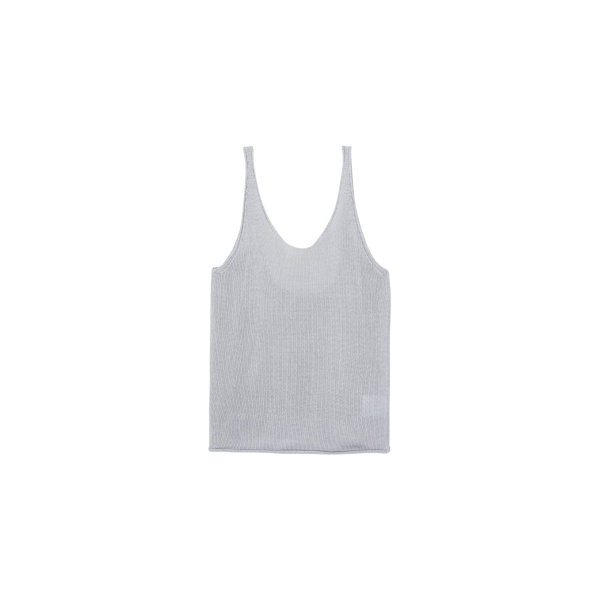 The Frankie Shop Islay Open-Back Knit Tank - Grey - Oversized Minimalist Tops in Grey - Shop at Luxury Shoes 