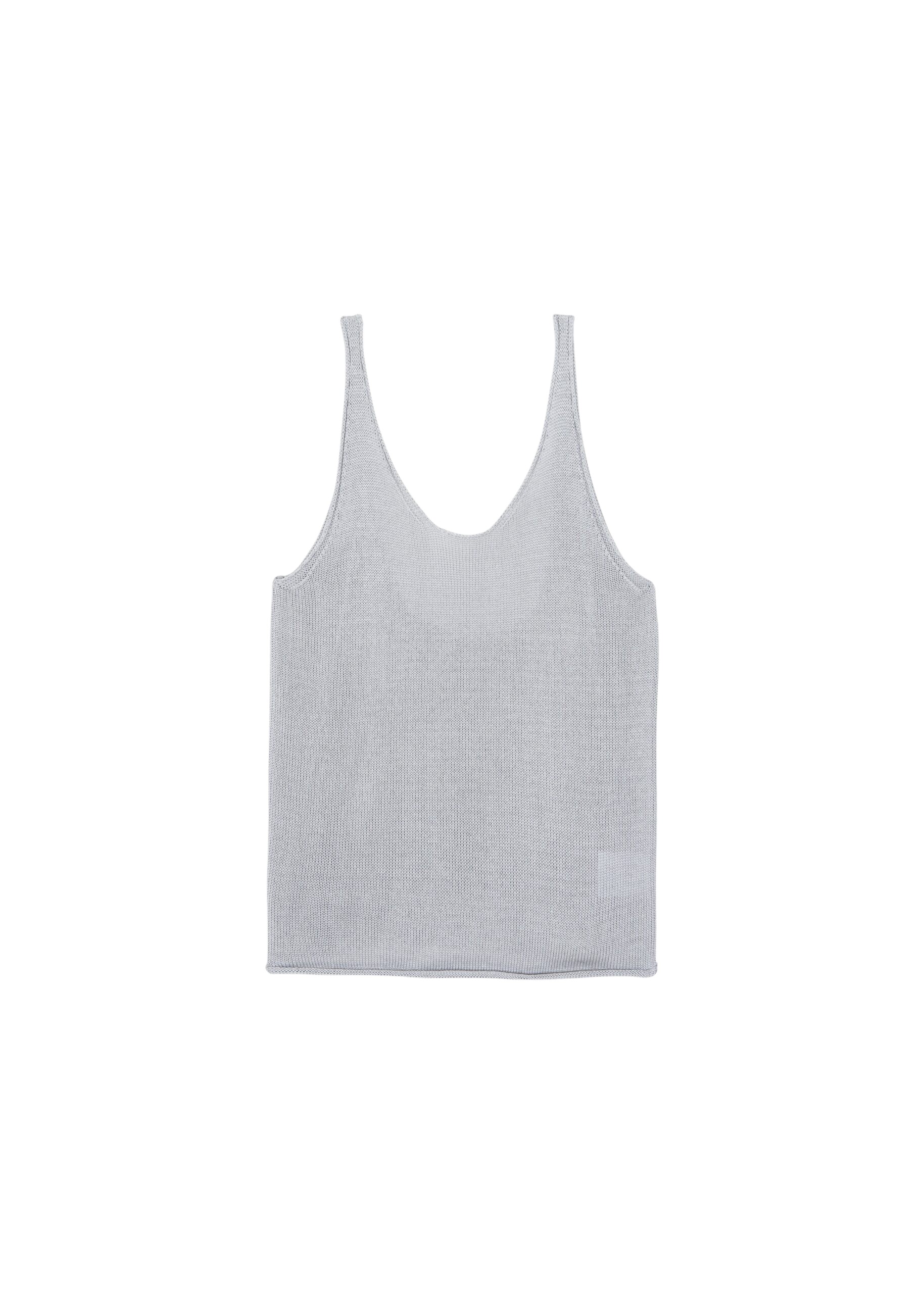 The Frankie Shop Islay Open-Back Knit Tank - Grey - Oversized Minimalist Tops in Grey - Shop at Luxury Shoes 