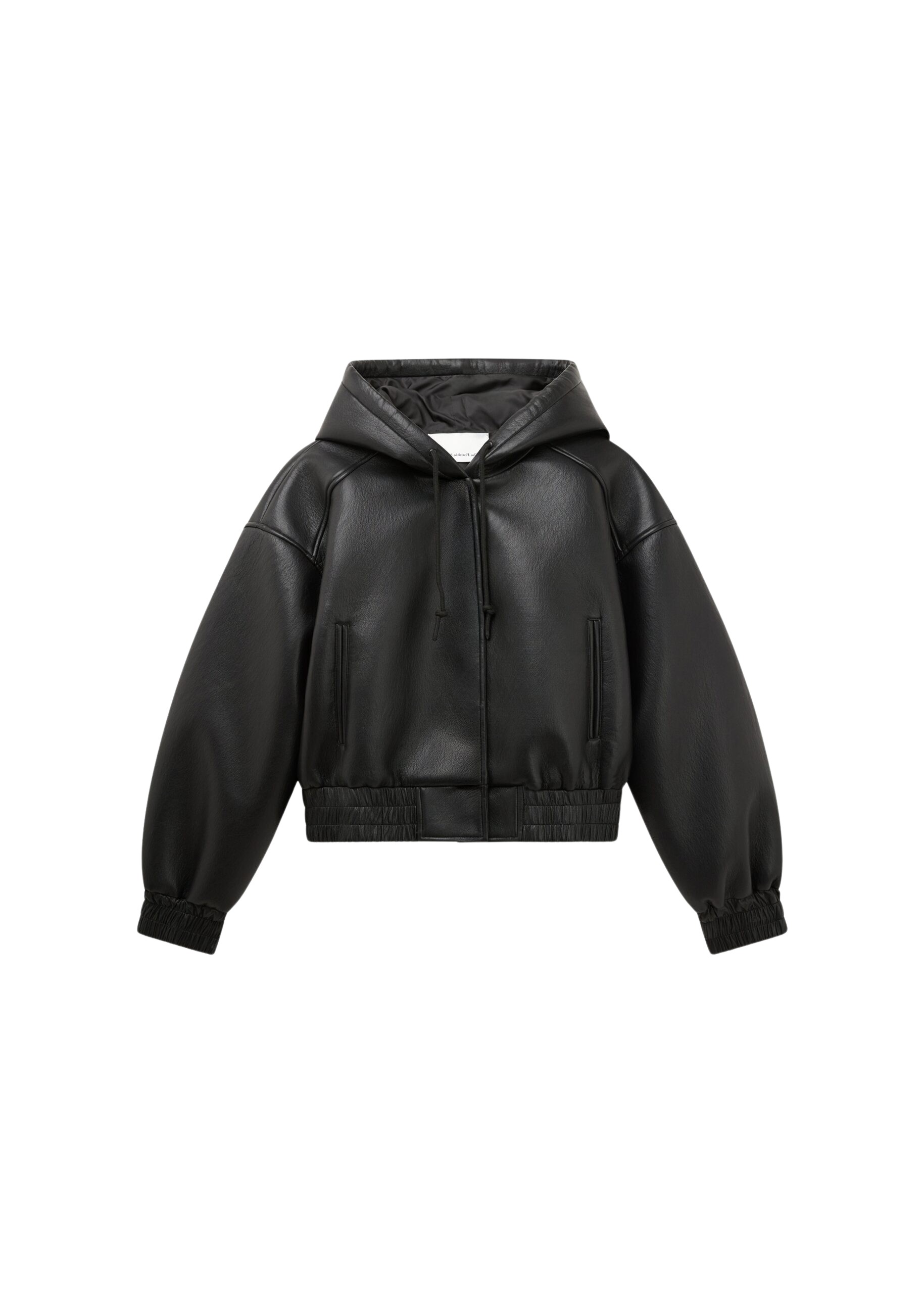 The Frankie Shop Jackson Faux Leather Bonded Bomber – Black Jacket