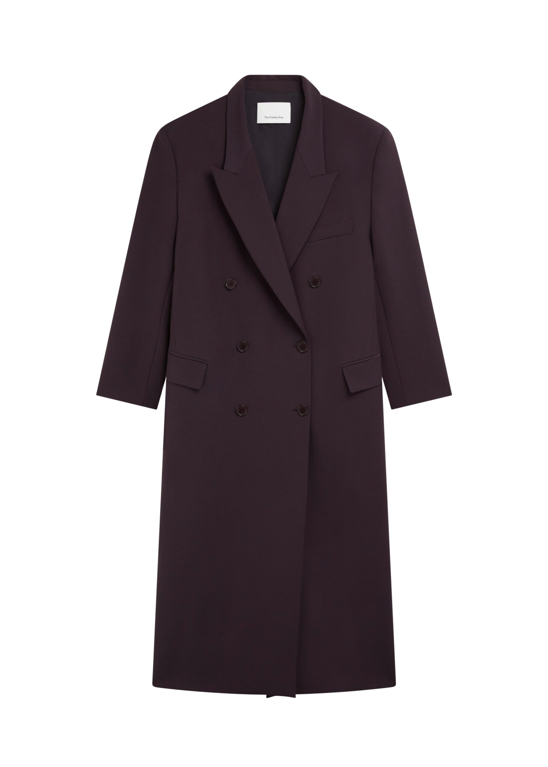 The Frankie Shop Jane Long Coat – Dark Plum