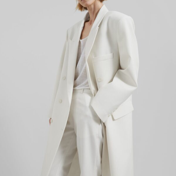 The Frankie Shop Jane Long Coat – White, view 3