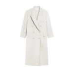 The Frankie Shop Jane Long Coat - White - Oversized Minimalist Coats in White - Shop at Luxury Shoes 