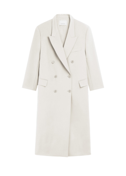 The Frankie Shop Jane Long Coat - White - Oversized Minimalist Coats in White - Shop at Luxury Shoes 