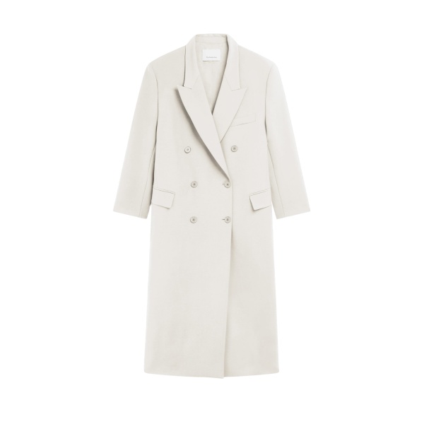 The Frankie Shop Jane Long Coat - White - Oversized Minimalist Coats in White - Shop at Luxury Shoes 