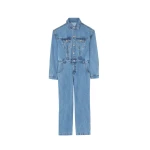 The Frankie Shop Jas Denim Jumpsuit - Dark Indigo - Oversized Minimalist Jumpsuit in Blue - Shop at Luxury Shoes 