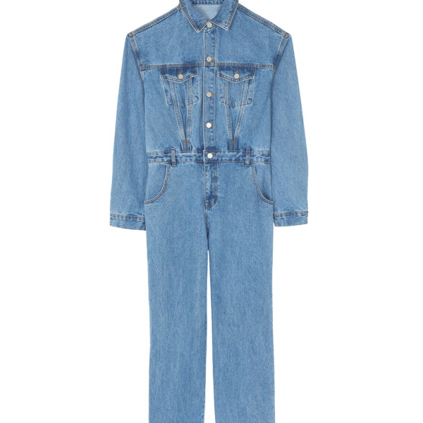 The Frankie Shop Jas Denim Jumpsuit – Dark Indigo