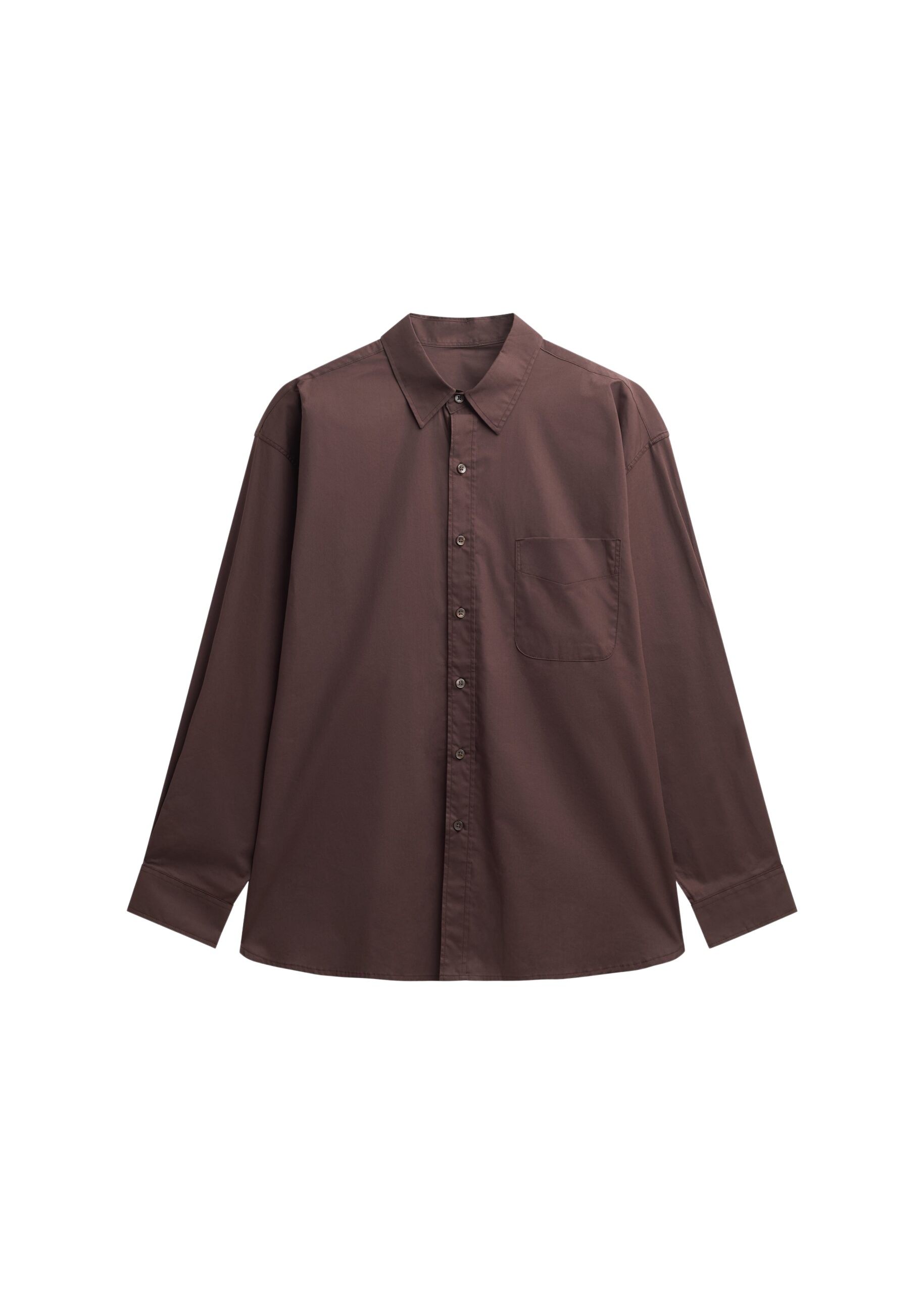 The Frankie Shop Jorhat Shirt - Dark Brown - Oversized Minimalist Tops in Beige - Shop at Luxury Shoes 