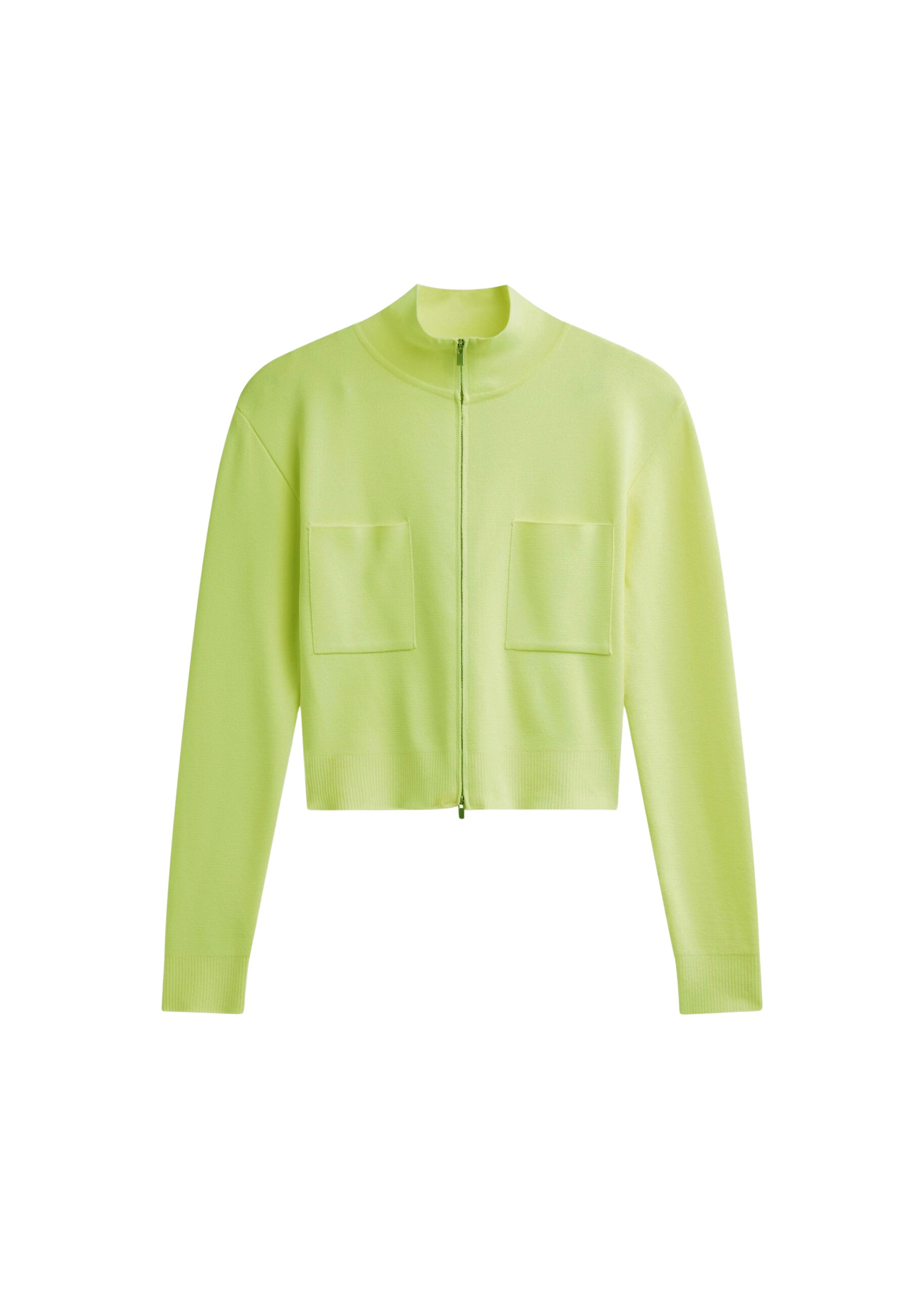 The Frankie Shop Juilly Knit Zip Cardigan – Lime