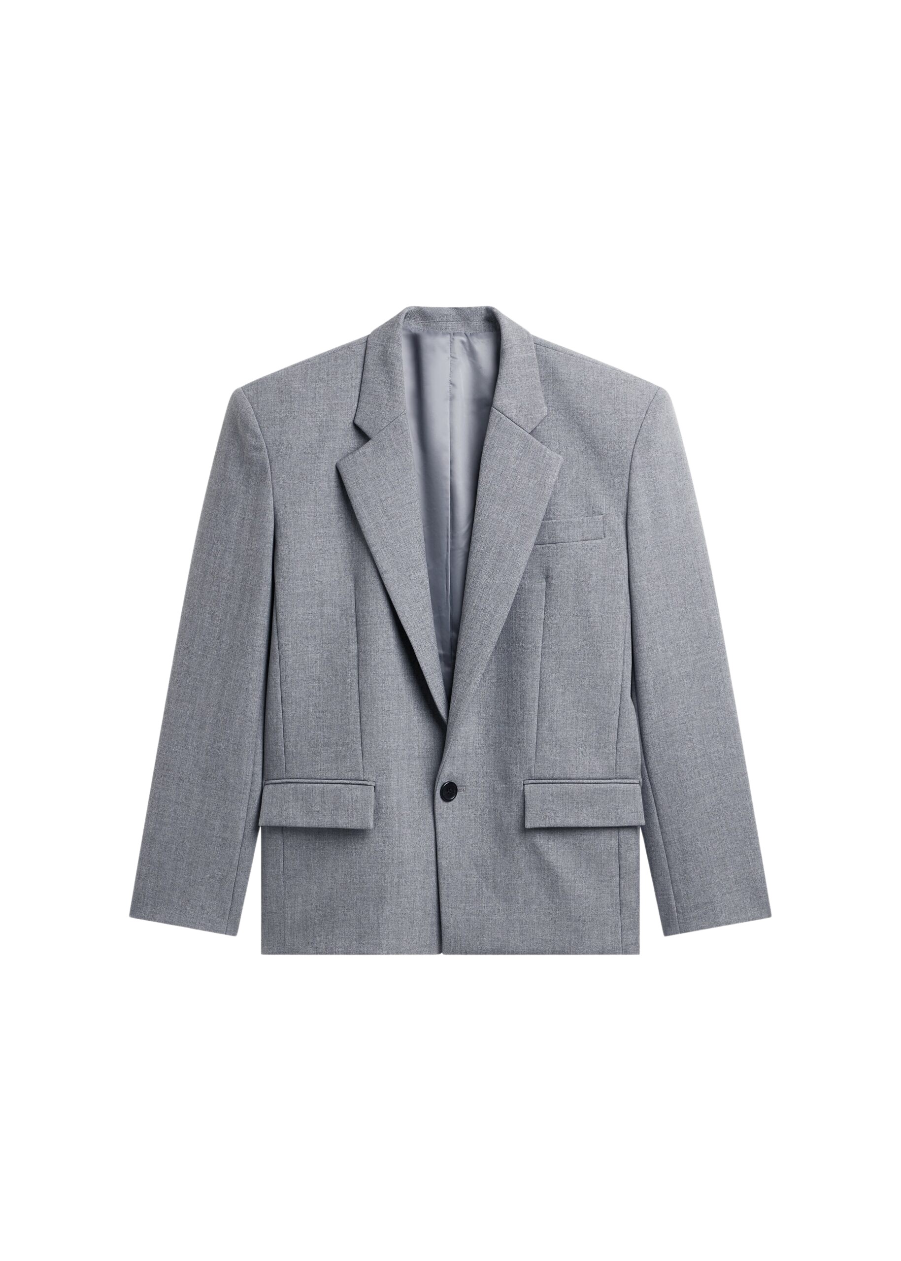 The Frankie Shop Jun Textured Blazer – Grey Melange