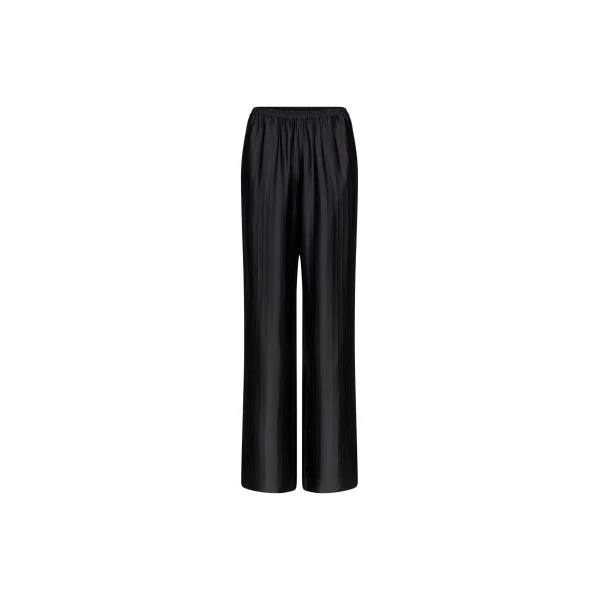 The Frankie Shop Kadala Silk Blend Trousers - Black - Oversized Minimalist Pants in Black - Shop at Luxury Shoes 