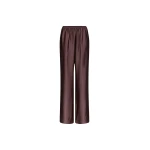 The Frankie Shop Kadala Silk Blend Trousers - Dark Brown - Oversized Minimalist Pants in Beige - Shop at Luxury Shoes 