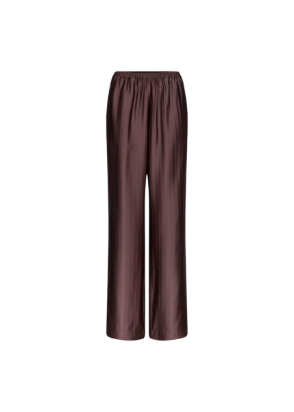 The Frankie Shop Kadala Silk Blend Trousers - Dark Brown - Oversized Minimalist Pants in Beige - Shop at Luxury Shoes 